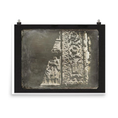 Ancient Stone Carving in Rome by Joseph Philibert Girault de Prangey, 1842 poster on a plain backdrop in size 8"x10".