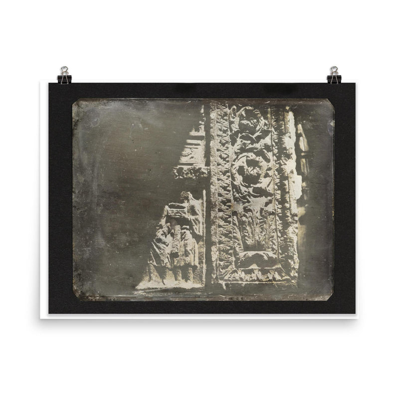 Ancient Stone Carving in Rome by Joseph Philibert Girault de Prangey, 1842 poster on a plain backdrop in size 8
