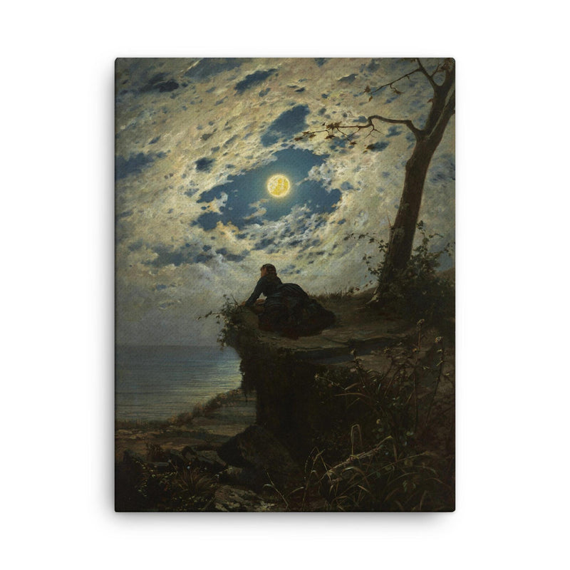 And She Never Returned by Alfonso Simonetti canvas print on a plain backdrop in size 18