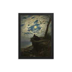 And She Never Returned by Alfonso Simonetti framed print on a plain backdrop in size 12"x16".