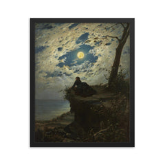 And She Never Returned by Alfonso Simonetti framed print on a plain backdrop in size 16"x20".