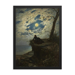 And She Never Returned by Alfonso Simonetti framed print on a plain backdrop in size 18"x24".