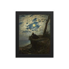 And She Never Returned by Alfonso Simonetti framed print on a plain backdrop in size 8"x10".