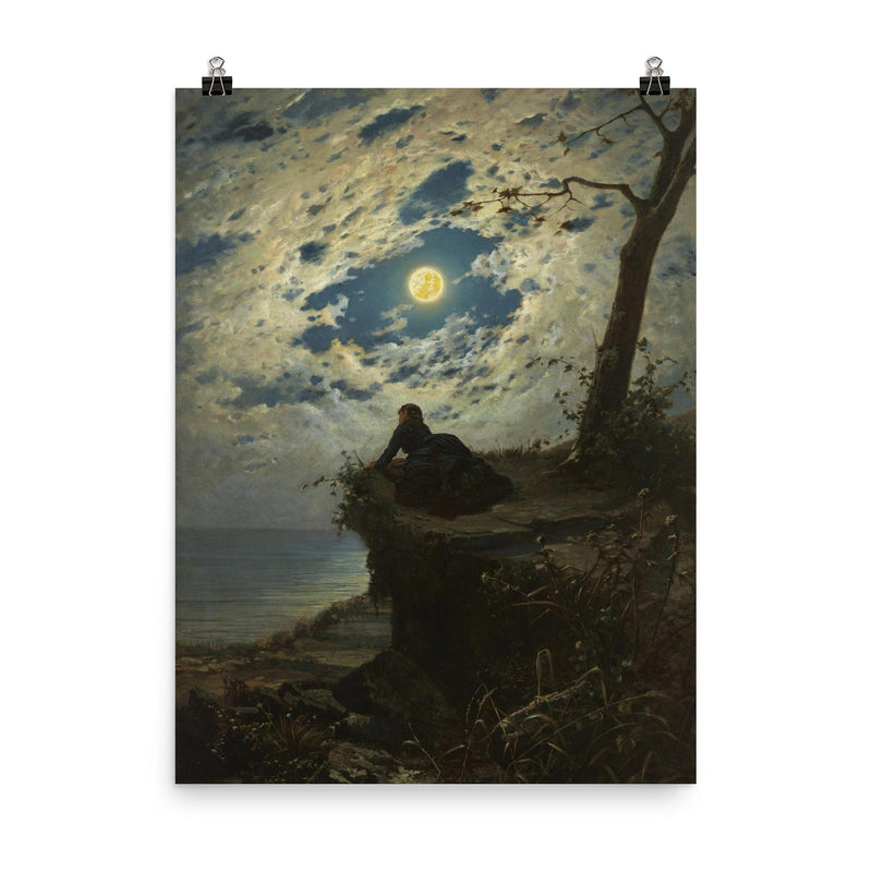 And She Never Returned by Alfonso Simonetti poster on a plain backdrop in size 8