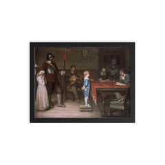And When Did You Last See Your Father? by William Frederick Yeames, 1878 framed print on a plain backdrop in size 12"x16".