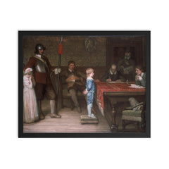 And When Did You Last See Your Father? by William Frederick Yeames, 1878 framed print on a plain backdrop in size 16"x20".
