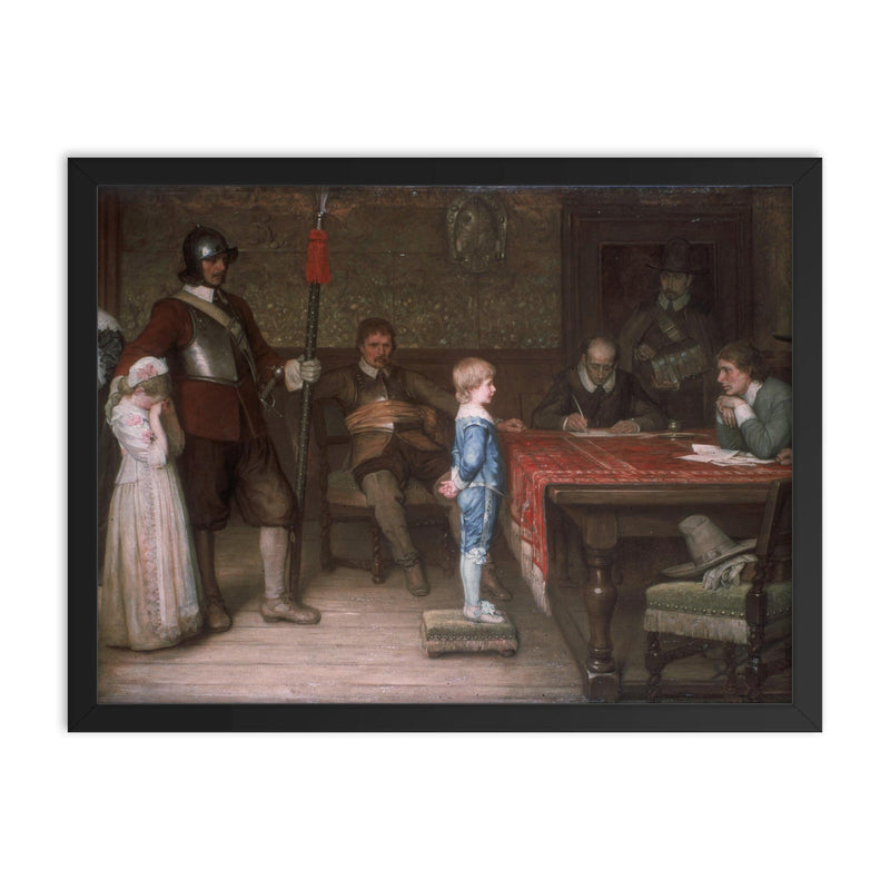 And When Did You Last See Your Father? by William Frederick Yeames, 1878 framed print on a plain backdrop in size 18