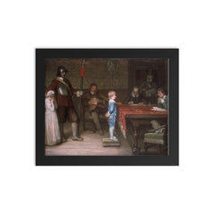 And When Did You Last See Your Father? by William Frederick Yeames, 1878 framed print on a plain backdrop in size 8"x10".