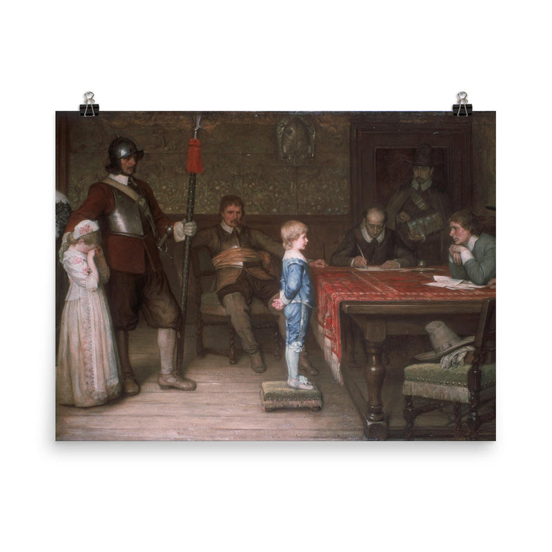 And When Did You Last See Your Father? by William Frederick Yeames, 1878 poster on a plain backdrop in size 8