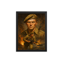 Anders Lassen framed print on a plain backdrop in size 12"x16".