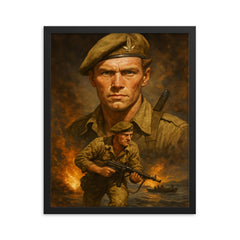 Anders Lassen framed print on a plain backdrop in size 16"x20".