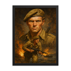 Anders Lassen framed print on a plain backdrop in size 18"x24".