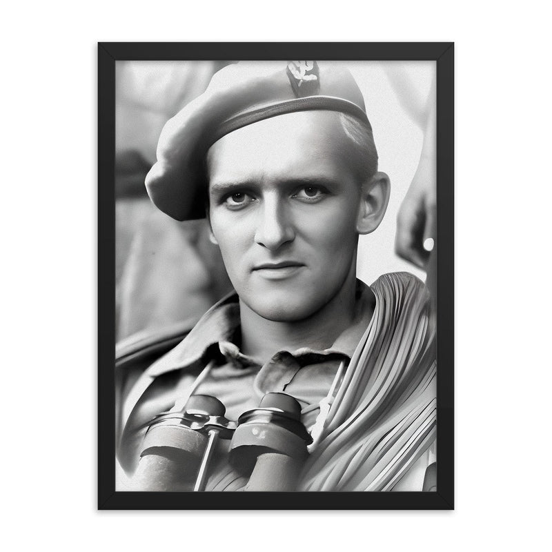 Anders Lassen framed print on a plain backdrop in size 18