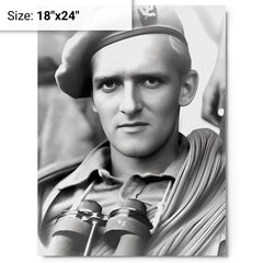 Anders Lassen metal print on a plain backdrop in size 18"x24".