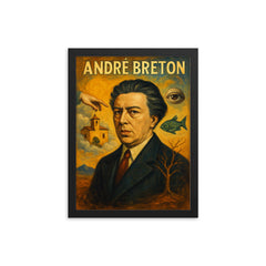 Andre Breton framed print on a plain backdrop in size 12"x16".