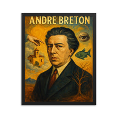 Andre Breton framed print on a plain backdrop in size 16"x20".