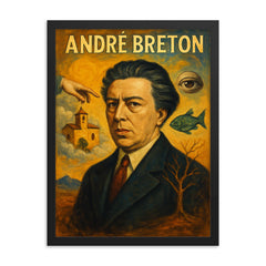 Andre Breton framed print on a plain backdrop in size 18"x24".