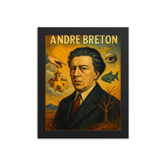 Andre Breton framed print on a plain backdrop in size 8"x10".
