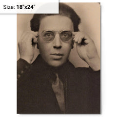 Andre Breton metal print on a plain backdrop in size 18"x24".