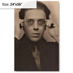 Andre Breton metal print on a plain backdrop in size 24"x36".