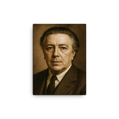 Andre Breton portrait canvas print on a plain backdrop in size 12"x16".