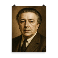 Andre Breton portrait poster on a plain backdrop in size 8"x10".