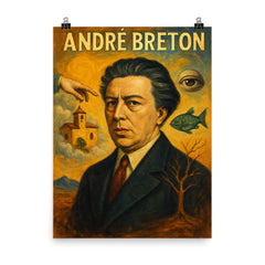 Andre Breton poster on a plain backdrop in size 8"x10".