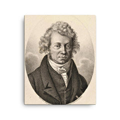 Andre-Marie Ampere canvas print on a plain backdrop in size 16"x20".