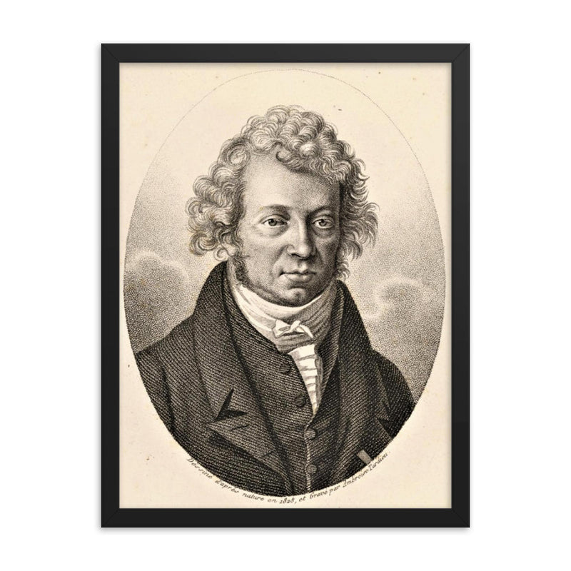 Andre-Marie Ampere framed print on a plain backdrop in size 18