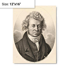 André-Marie Ampère metal print on a plain backdrop in size 12"x16".