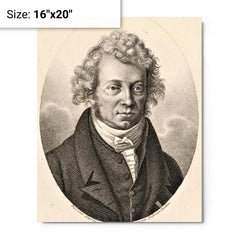 André-Marie Ampère metal print on a plain backdrop in size 16"x20".