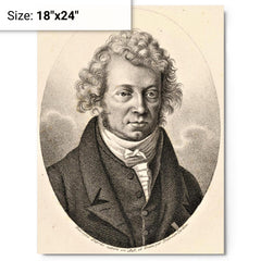 André-Marie Ampère metal print on a plain backdrop in size 18"x24".