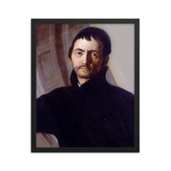 Andrea Pozzo framed print on a plain backdrop in size 16"x20".