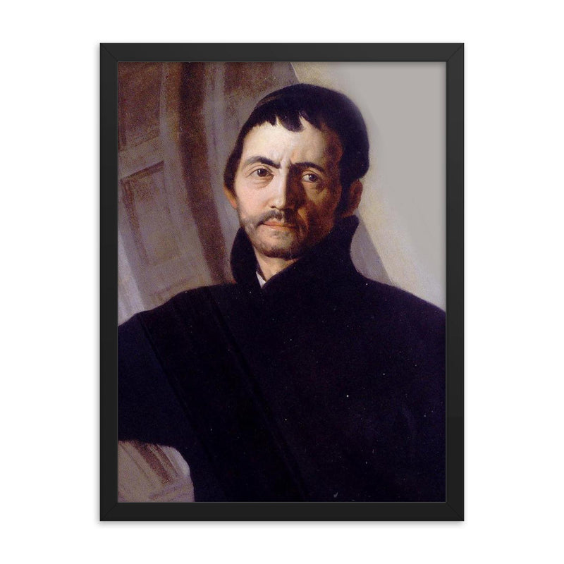 Andrea Pozzo framed print on a plain backdrop in size 18