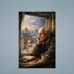 Andrei Sakharov at exile window in Gorky poster 9