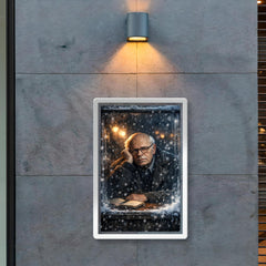 Andrei Sakharov in exile snowy window glare poster 2