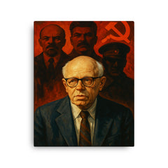 Andrei Sakharov under watchful Soviet shadows canvas print on a plain backdrop in size 16"x20".