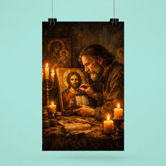Andrei Tarkovsky like icon painter by candlelight poster 6
