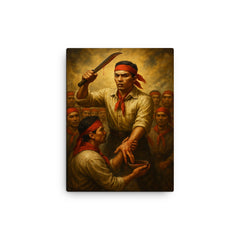 Andres Bonifacio Katipunan blood oath canvas print on a plain backdrop in size 12"x16".
