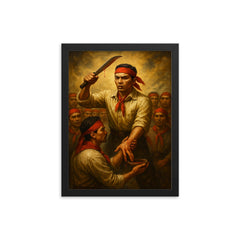 Andres Bonifacio Katipunan blood oath framed print on a plain backdrop in size 12"x16".