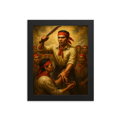 Andres Bonifacio Katipunan blood oath framed print on a plain backdrop in size 8"x10".