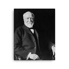 Andrew Carnegie canvas print on a plain backdrop in size 16"x20".