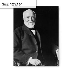 Andrew Carnegie metal print on a plain backdrop in size 12"x16".