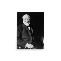 Andrew Carnegie poster on a plain backdrop in size 12"x16".