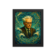 Andrey Kolmogorov under turbulent probability waves framed print on a plain backdrop in size 8"x10".