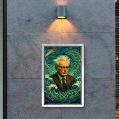Andrey Kolmogorov under turbulent probability waves poster 2