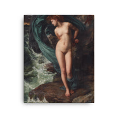 Andromeda by Edward John Poynter canvas print on a plain backdrop in size 16"x20".