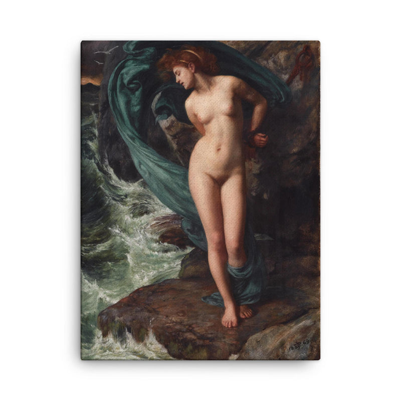 Andromeda by Edward John Poynter canvas print on a plain backdrop in size 18
