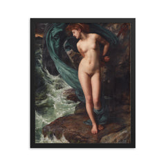 Andromeda by Edward John Poynter framed print on a plain backdrop in size 16"x20".
