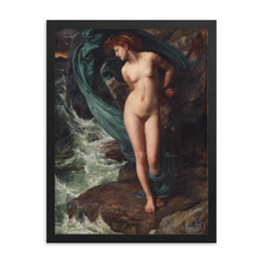 Andromeda by Edward John Poynter framed print on a plain backdrop in size 18"x24".